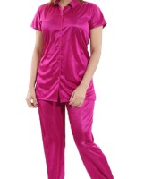 Indian Comfortable Nightwear for Women Short Sleeve Shirt and Pant - Night Dress For Women